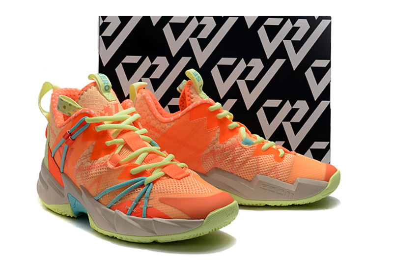 Jordan Why Not Zer0.3 Elite Orange Yellow Blue Shoes - Click Image to Close